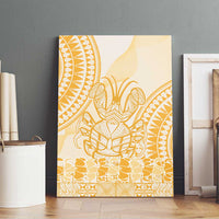 Niue Language Week Canvas Wall Art The Rock Coconut Crab - Siapo Gold Pastel LT14 - Polynesian Pride