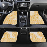 Niue Language Week Car Mats The Rock Coconut Crab - Siapo Gold Pastel LT14 Set 4pcs Gold - Polynesian Pride