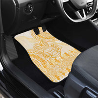 Niue Language Week Car Mats The Rock Coconut Crab - Siapo Gold Pastel LT14 - Polynesian Pride