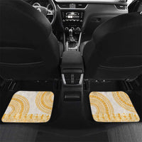 Niue Language Week Car Mats The Rock Coconut Crab - Siapo Gold Pastel LT14 Set 2pcs - Back Gold - Polynesian Pride