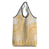 Niue Language Week Grocery Bag The Rock Coconut Crab - Siapo Gold Pastel LT14 - Polynesian Pride