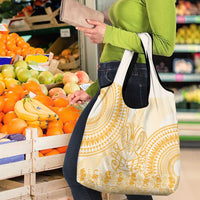 Niue Language Week Grocery Bag The Rock Coconut Crab - Siapo Gold Pastel LT14 - Polynesian Pride