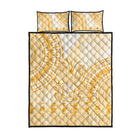 Niue Language Week Quilt Bed Set The Rock Coconut Crab - Siapo Gold Pastel LT14 - Polynesian Pride