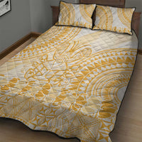 Niue Language Week Quilt Bed Set The Rock Coconut Crab - Siapo Gold Pastel LT14 - Polynesian Pride
