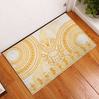 Niue Language Week Rubber Doormat The Rock Coconut Crab - Siapo Gold Pastel LT14 - Polynesian Pride