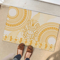 Niue Language Week Rubber Doormat The Rock Coconut Crab - Siapo Gold Pastel LT14 - Polynesian Pride