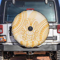 Niue Language Week Spare Tire Cover The Rock Coconut Crab - Siapo Gold Pastel LT14 Gold - Polynesian Pride