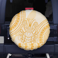 Niue Language Week Spare Tire Cover The Rock Coconut Crab - Siapo Gold Pastel LT14 - Polynesian Pride