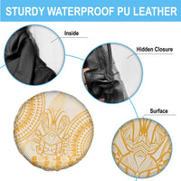 Niue Language Week Spare Tire Cover The Rock Coconut Crab - Siapo Gold Pastel LT14 - Polynesian Pride