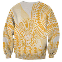 Niue Language Week Sweatshirt The Rock Coconut Crab - Siapo Gold Pastel LT14 - Polynesian Pride