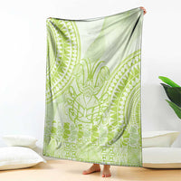 Lime Green Niue Language Week Blanket The Rock Coconut Crab - Siapo Pattern LT14 - Polynesian Pride