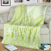 Lime Green Niue Language Week Blanket The Rock Coconut Crab - Siapo Pattern LT14 - Polynesian Pride