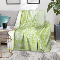 Lime Green Niue Language Week Blanket The Rock Coconut Crab - Siapo Pattern LT14 - Polynesian Pride