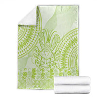 Lime Green Niue Language Week Blanket The Rock Coconut Crab - Siapo Pattern LT14 - Polynesian Pride