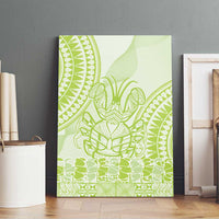 Lime Green Niue Language Week Canvas Wall Art The Rock Coconut Crab - Siapo Pattern LT14 - Polynesian Pride