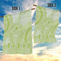 Lime Green Niue Language Week Garden Flag The Rock Coconut Crab - Siapo Pattern LT14 - Polynesian Pride