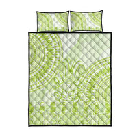 Lime Green Niue Language Week Quilt Bed Set The Rock Coconut Crab - Siapo Pattern LT14 - Polynesian Pride