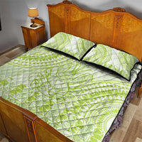Lime Green Niue Language Week Quilt Bed Set The Rock Coconut Crab - Siapo Pattern LT14 - Polynesian Pride