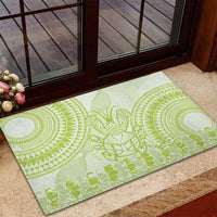 Lime Green Niue Language Week Rubber Doormat The Rock Coconut Crab - Siapo Pattern LT14 - Polynesian Pride
