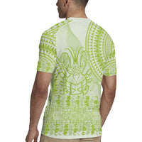 Lime Green Niue Language Week Rugby Jersey The Rock Coconut Crab - Siapo Pattern LT14 - Polynesian Pride