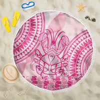 Pink Niue Language Week Beach Blanket The Rock Coconut Crab - Siapo Pattern LT14 One Size 150cm Pink - Polynesian Pride