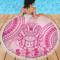 Pink Niue Language Week Beach Blanket The Rock Coconut Crab - Siapo Pattern LT14 - Polynesian Pride