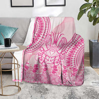 Pink Niue Language Week Blanket The Rock Coconut Crab - Siapo Pattern LT14 - Polynesian Pride