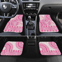 Pink Niue Language Week Car Mats The Rock Coconut Crab - Siapo Pattern LT14 Set 4pcs Pink - Polynesian Pride