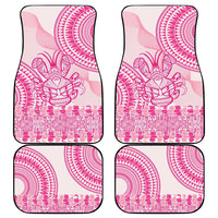 Pink Niue Language Week Car Mats The Rock Coconut Crab - Siapo Pattern LT14 - Polynesian Pride