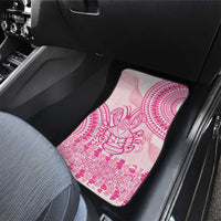 Pink Niue Language Week Car Mats The Rock Coconut Crab - Siapo Pattern LT14 - Polynesian Pride