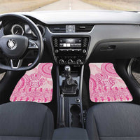 Pink Niue Language Week Car Mats The Rock Coconut Crab - Siapo Pattern LT14 Set 2pcs - Front Pink - Polynesian Pride