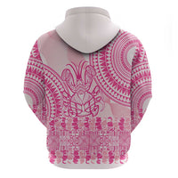 Pink Niue Language Week Hoodie The Rock Coconut Crab - Siapo Pattern