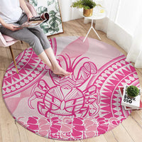 Pink Niue Language Week Round Carpet The Rock Coconut Crab - Siapo Pattern