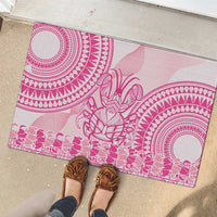 Pink Niue Language Week Rubber Doormat The Rock Coconut Crab - Siapo Pattern LT14 - Polynesian Pride