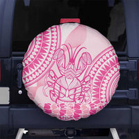 Pink Niue Language Week Spare Tire Cover The Rock Coconut Crab - Siapo Pattern LT14 - Polynesian Pride