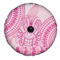 Pink Niue Language Week Spare Tire Cover The Rock Coconut Crab - Siapo Pattern LT14 - Polynesian Pride