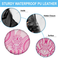 Pink Niue Language Week Spare Tire Cover The Rock Coconut Crab - Siapo Pattern LT14 - Polynesian Pride