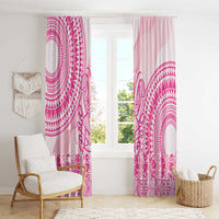 Pink Niue Language Week Window Curtain The Rock Coconut Crab - Siapo Pattern LT14 - Polynesian Pride