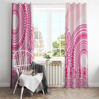 Pink Niue Language Week Window Curtain The Rock Coconut Crab - Siapo Pattern LT14 - Polynesian Pride