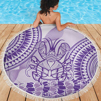Purple Niue Language Week Beach Blanket The Rock Coconut Crab - Siapo Pattern LT14 - Polynesian Pride