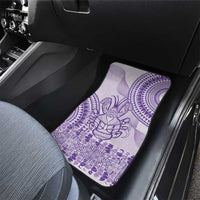 Purple Niue Language Week Car Mats The Rock Coconut Crab - Siapo Pattern LT14 - Polynesian Pride