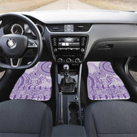 Purple Niue Language Week Car Mats The Rock Coconut Crab - Siapo Pattern LT14 Set 2pcs - Front Purple - Polynesian Pride