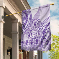 Purple Niue Language Week Garden Flag The Rock Coconut Crab - Siapo Pattern LT14 House Flag Purple - Polynesian Pride