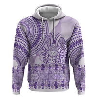 Purple Niue Language Week Hoodie The Rock Coconut Crab - Siapo Pattern