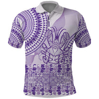 Purple Niue Language Week Polo Shirt The Rock Coconut Crab - Siapo Pattern