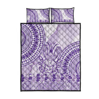 Purple Niue Language Week Quilt Bed Set The Rock Coconut Crab - Siapo Pattern LT14 - Polynesian Pride