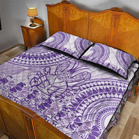 Purple Niue Language Week Quilt Bed Set The Rock Coconut Crab - Siapo Pattern LT14 - Polynesian Pride