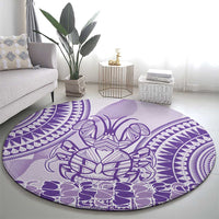 Purple Niue Language Week Round Carpet The Rock Coconut Crab - Siapo Pattern