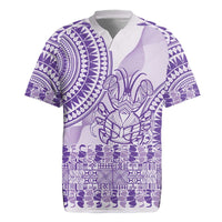 Purple Niue Language Week Rugby Jersey The Rock Coconut Crab - Siapo Pattern