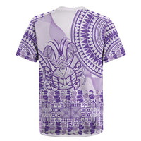 Purple Niue Language Week Rugby Jersey The Rock Coconut Crab - Siapo Pattern
